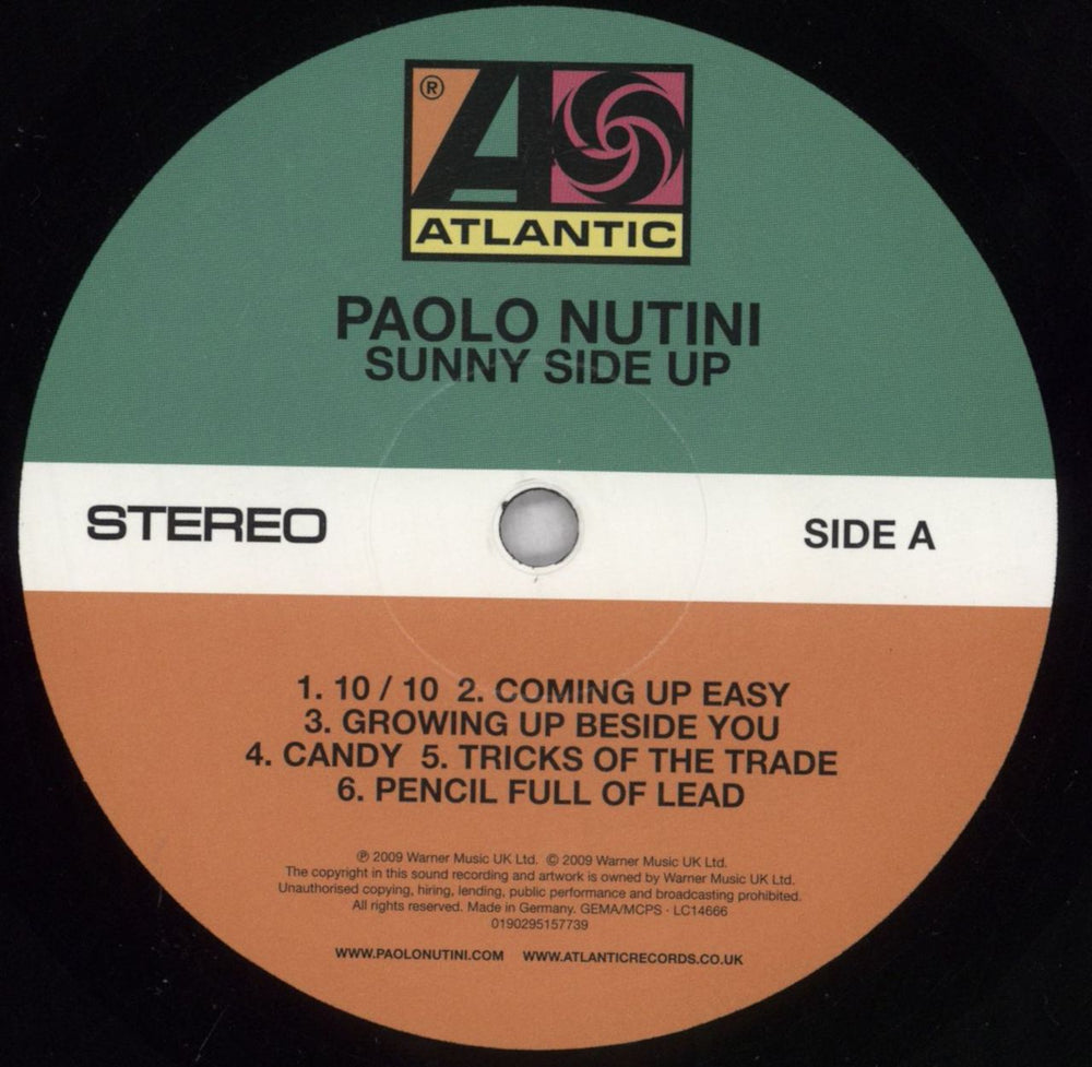 Paolo Nutini Sunny Side Up UK vinyl LP album (LP record) PNILPSU827158