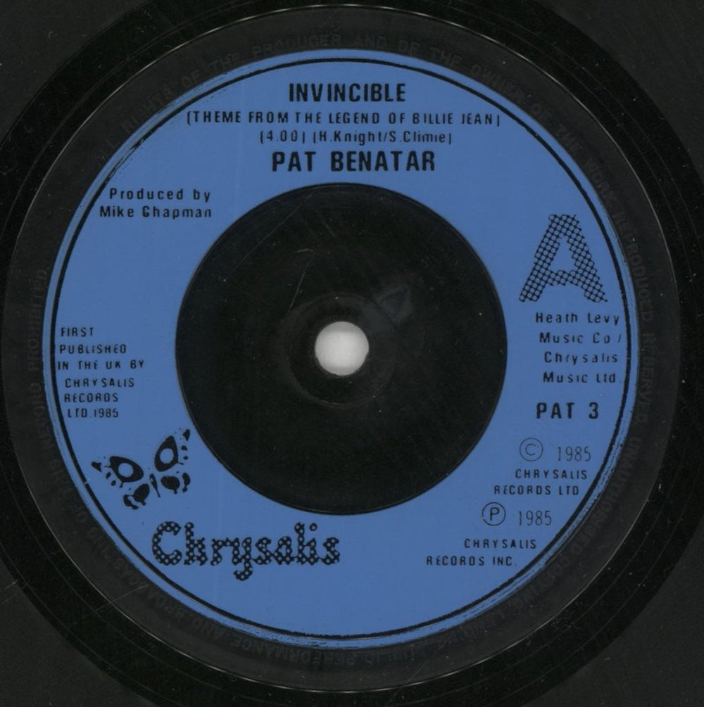 Pat Benatar Invincible UK 7" vinyl single (7 inch record / 45) BEN07IN666522