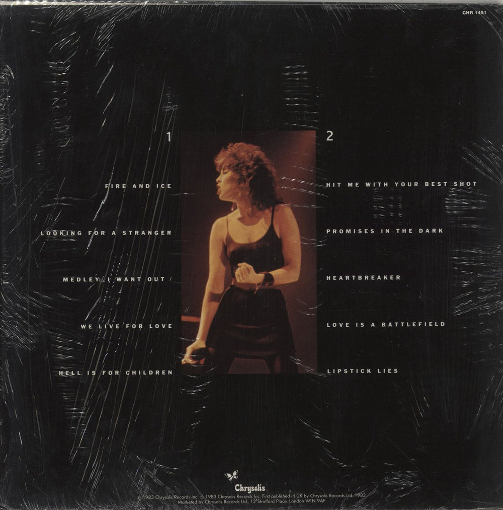 Pat Benatar Live From Earth - Sticker - Shrink UK vinyl LP album (LP record)