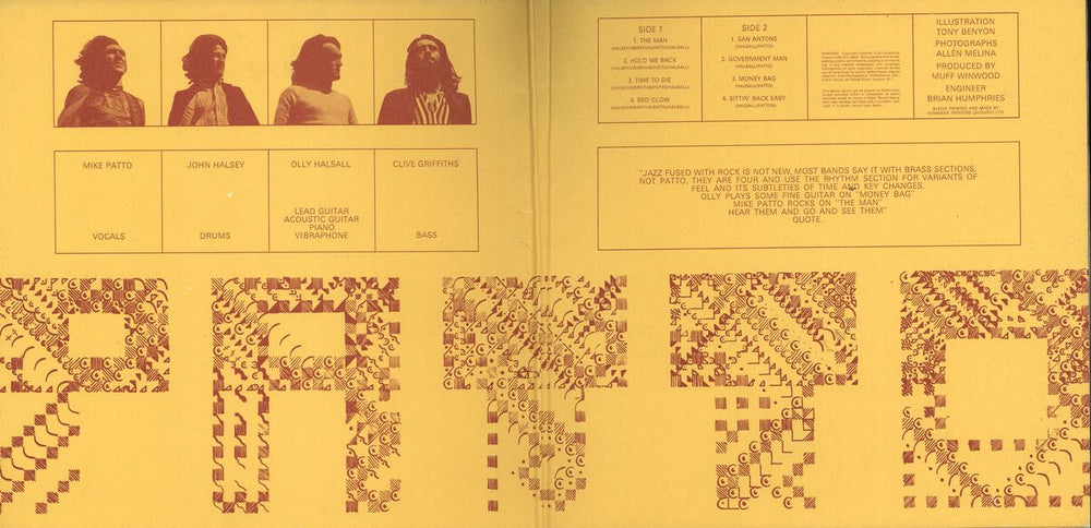 Patto Patto - VG UK vinyl LP album (LP record)