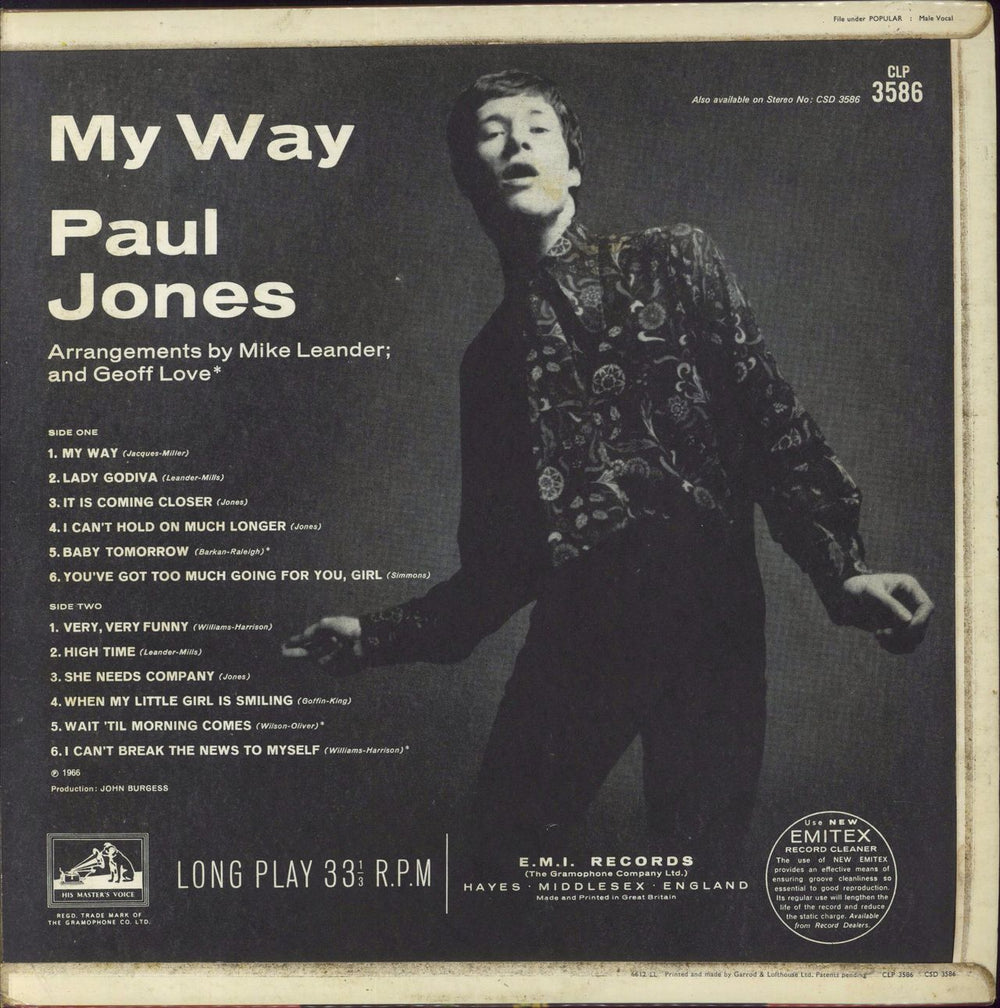 Paul Jones My Way UK vinyl LP album (LP record)
