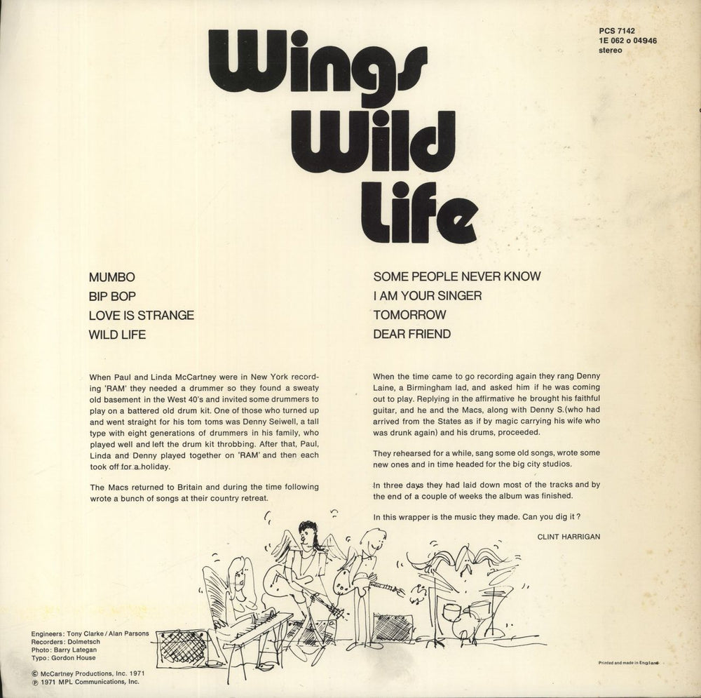 Paul McCartney and Wings Wild Life - 2nd UK vinyl LP album (LP record)