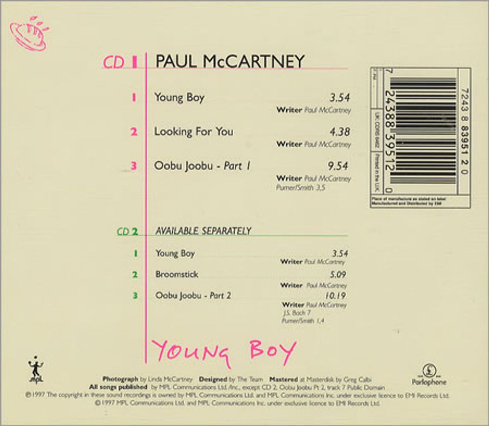 Paul McCartney and Wings Young Boy UK 2-CD single set (Double CD single) MCC2SYO182397