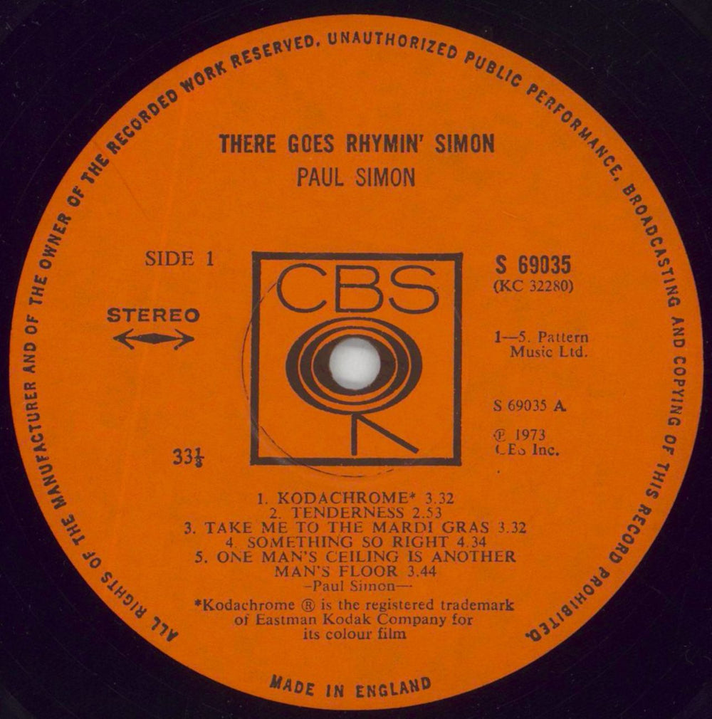 Paul Simon There Goes Rhymin' Simon - Stickered Sleeve UK vinyl LP album (LP record) PSILPTH700383