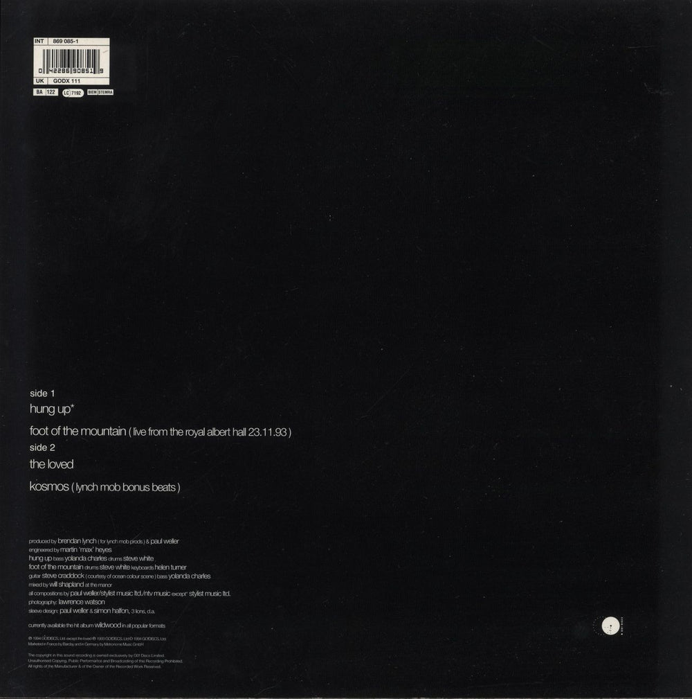 Paul Weller Hung Up - EX UK 12" vinyl single (12 inch record / Maxi-single) 042286908519