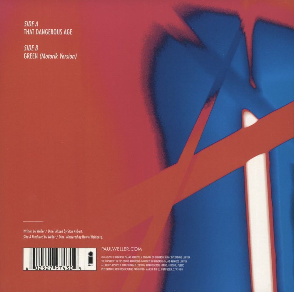 Paul Weller That Dangerous Age UK 7" vinyl single (7 inch record / 45) 602527974309