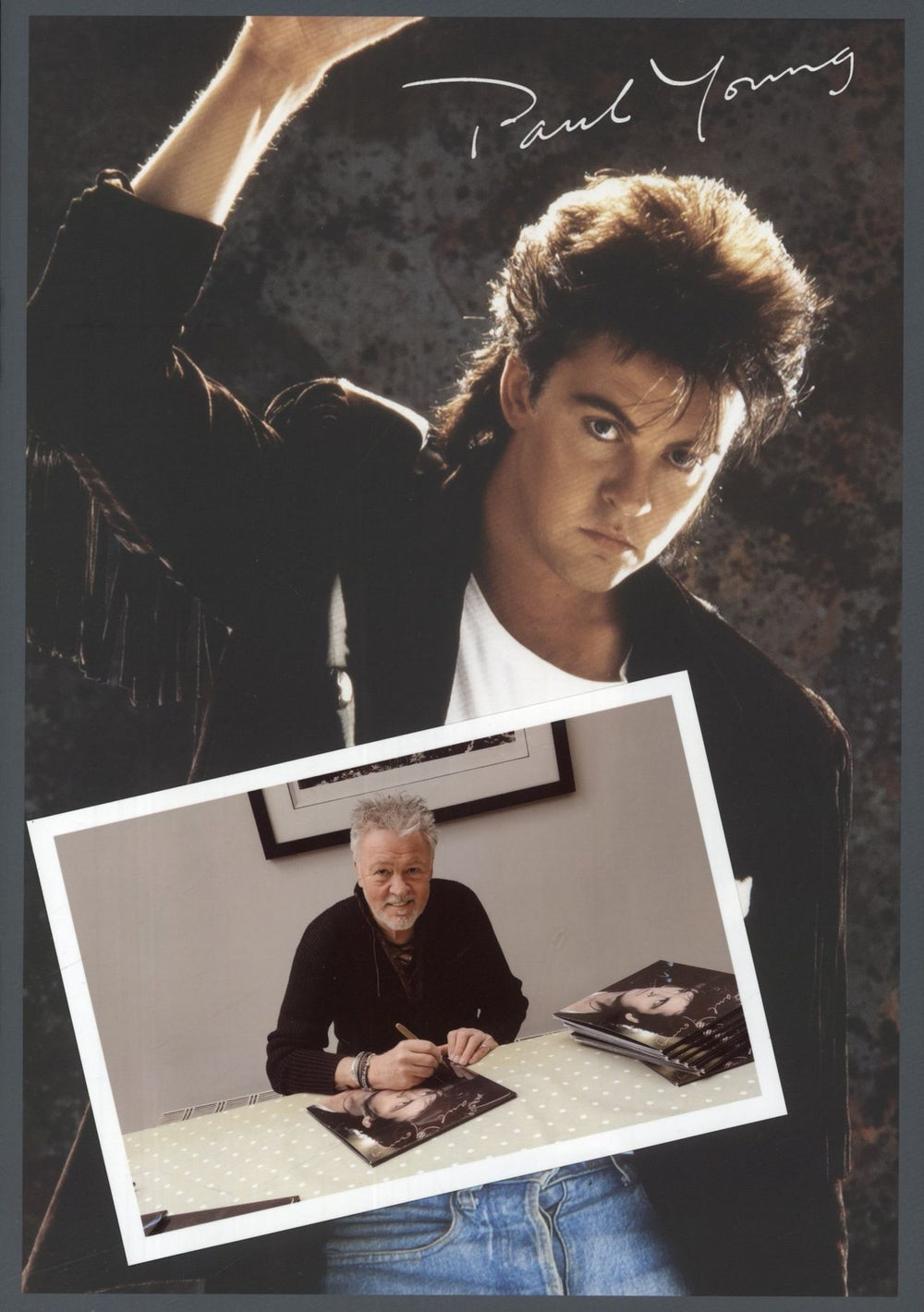 Paul Young The Secret Of Association - Autographed - Gold & Black Marbled Vinyl + Photo & Booklet UK 2-LP vinyl record set (Double LP Album)