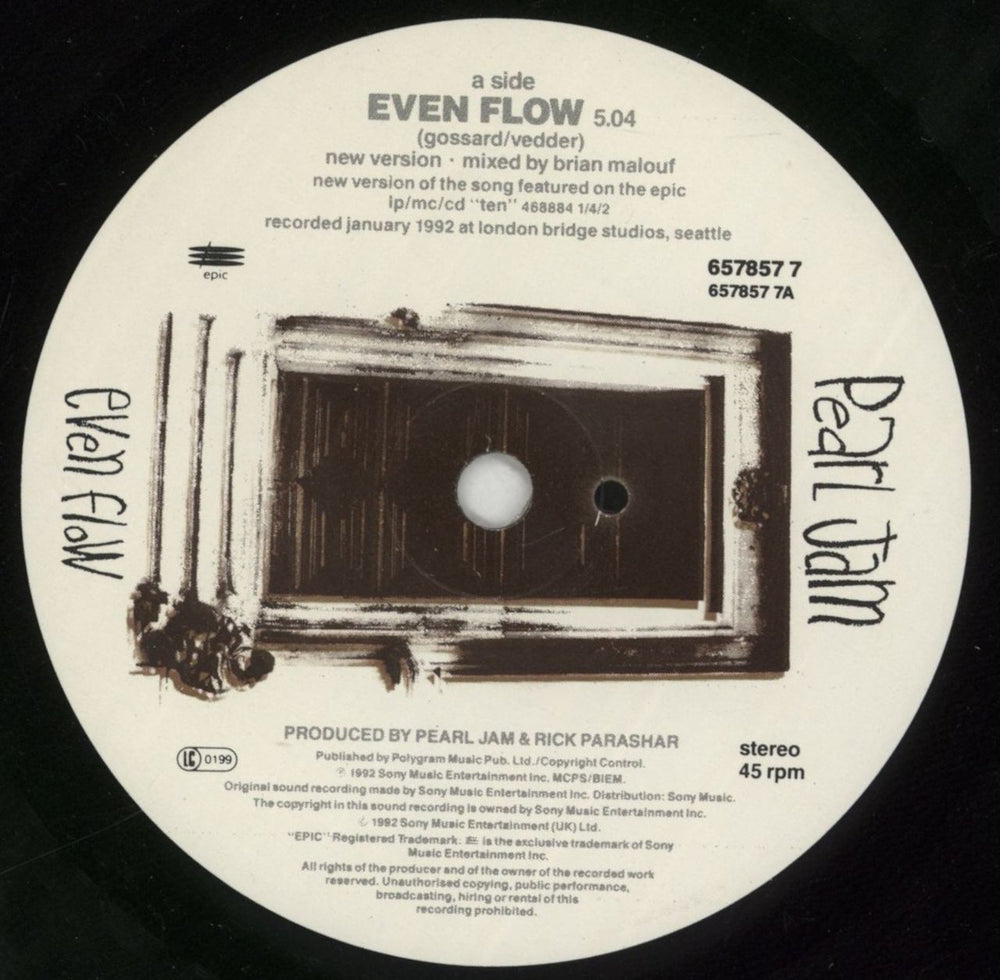 Pearl Jam Even Flow - + insert UK 7" vinyl single (7 inch record / 45) PJA07EV29650