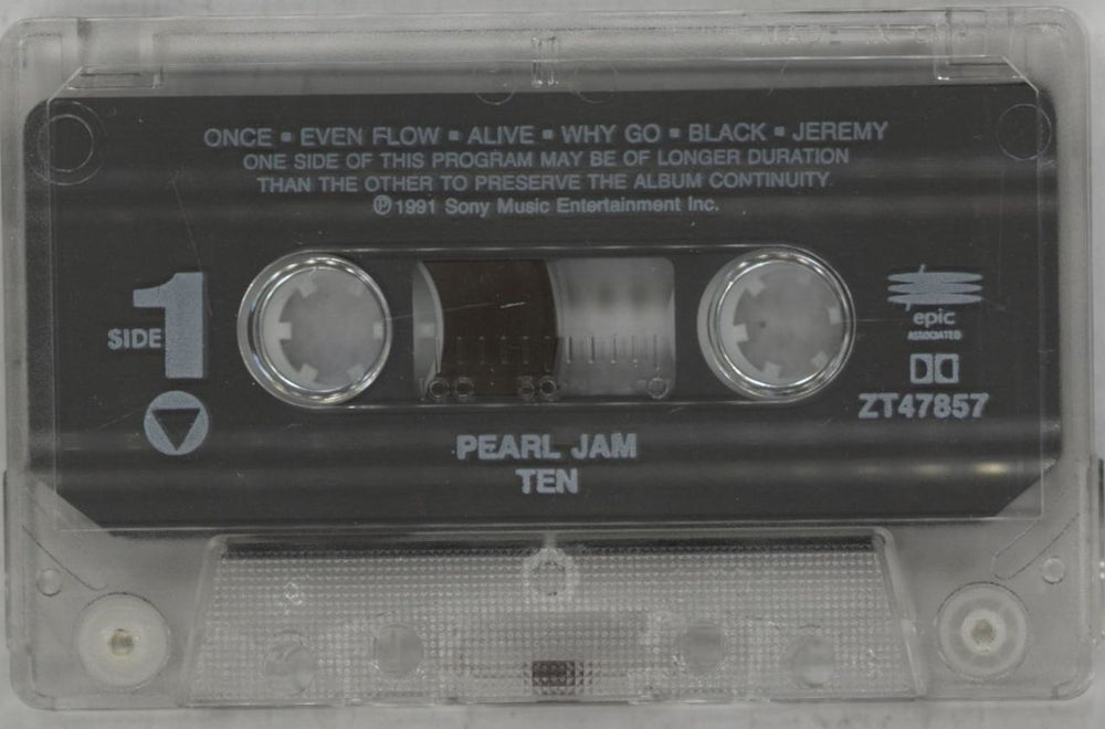 Pearl Jam Ten US cassette album PJACLTE872153