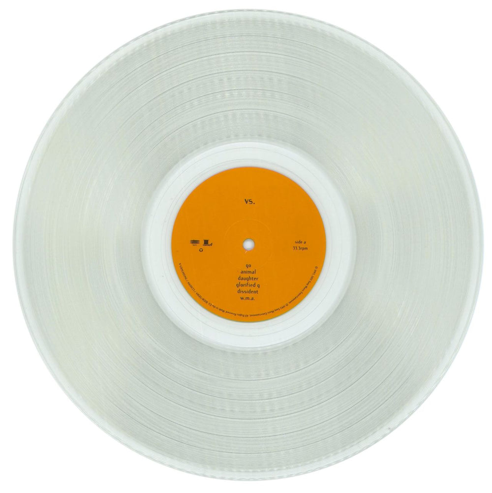 Pearl Jam Vs. - 30th Anniversary Clear Vinyl UK vinyl LP album (LP record) PJALPVS872587