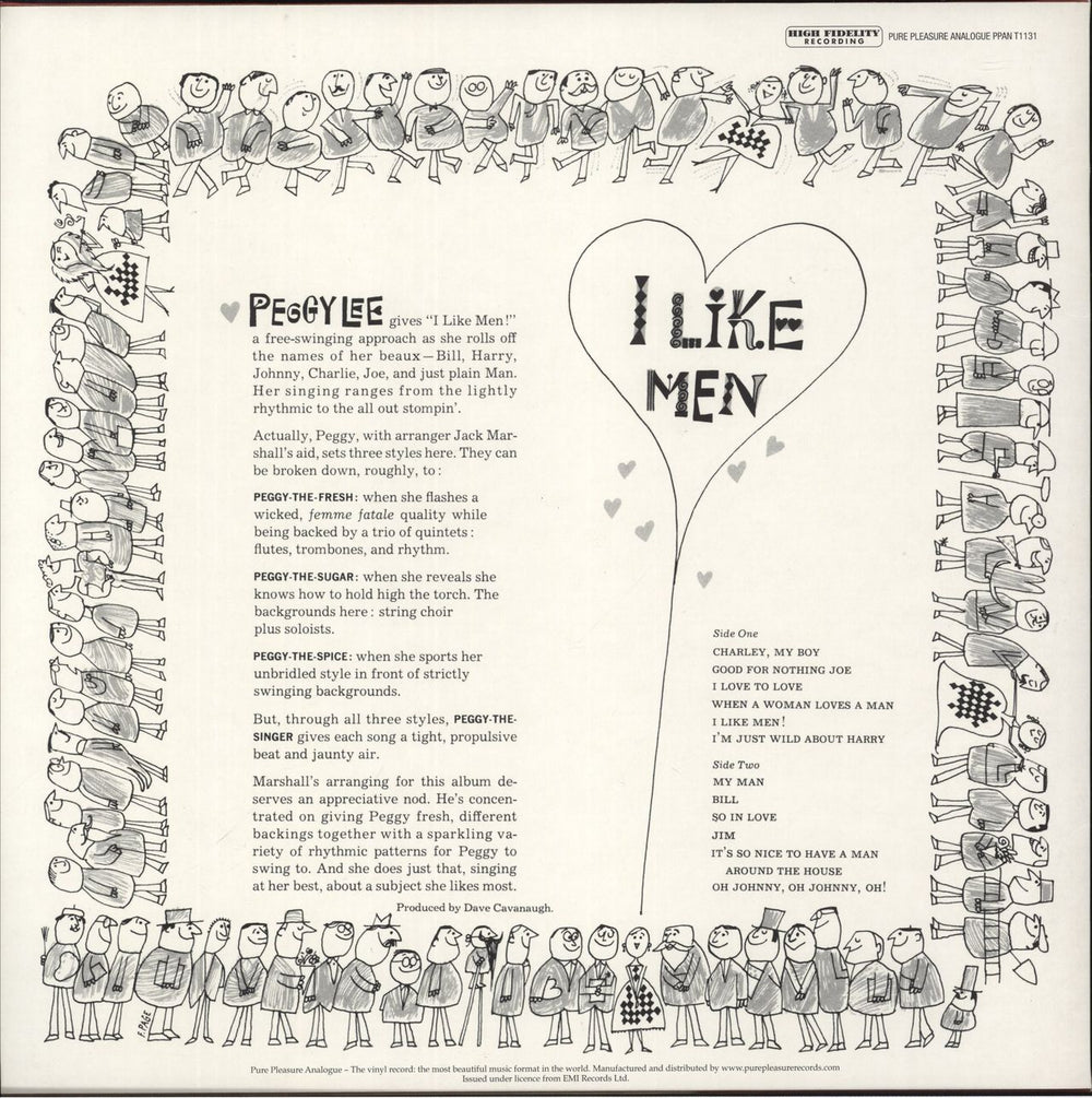Peggy Lee I Like Men! - 180gm UK vinyl LP album (LP record)