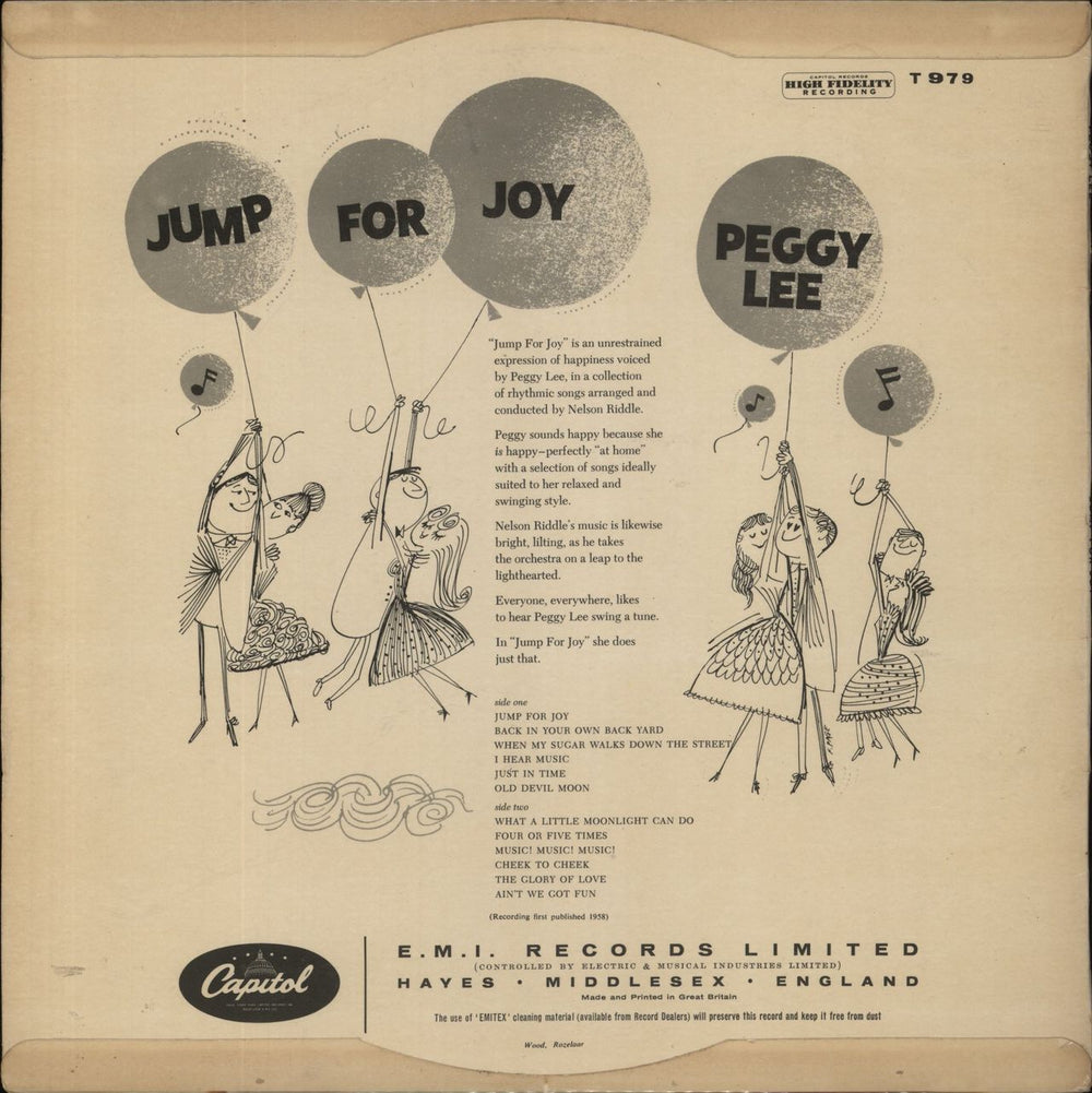 Peggy Lee Jump For Joy UK vinyl LP album (LP record)