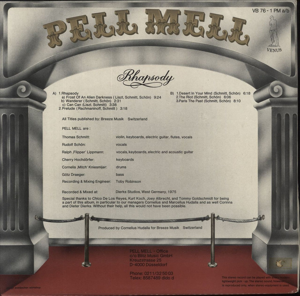 Pell Mell (German) Rhapsody German vinyl LP album (LP record)