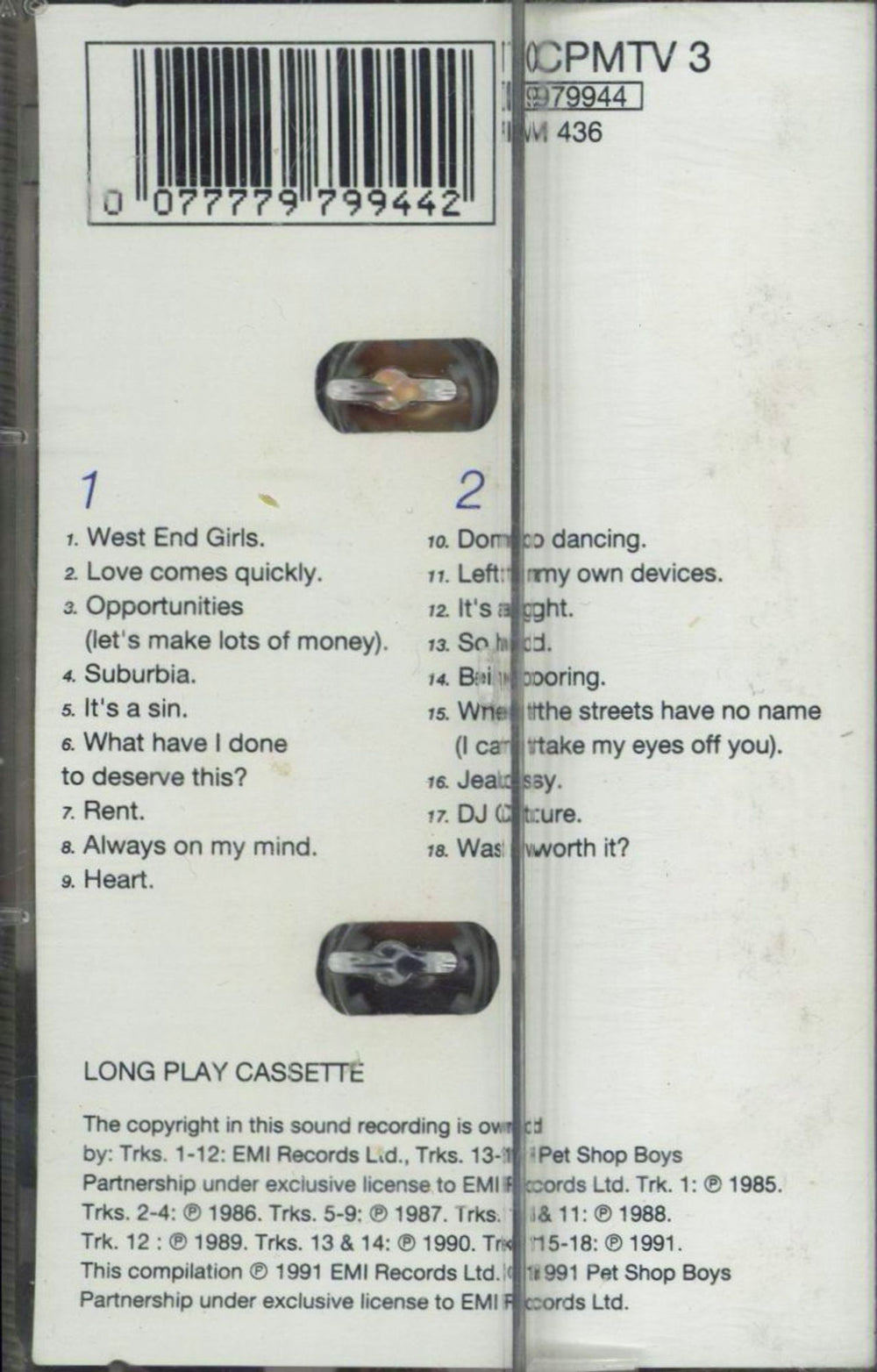 Pet Shop Boys Discography UK cassette album PSBCLDI500456