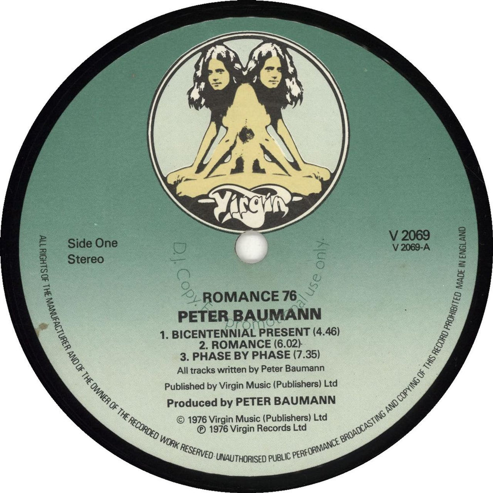 Peter Baumann Romance 76 UK Promo vinyl LP album (LP record) BMNLPRO693339