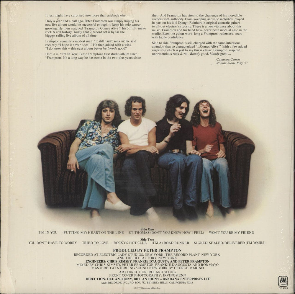 Peter Frampton I'm In You - Hype Stickered Shrink US vinyl LP album (LP record)