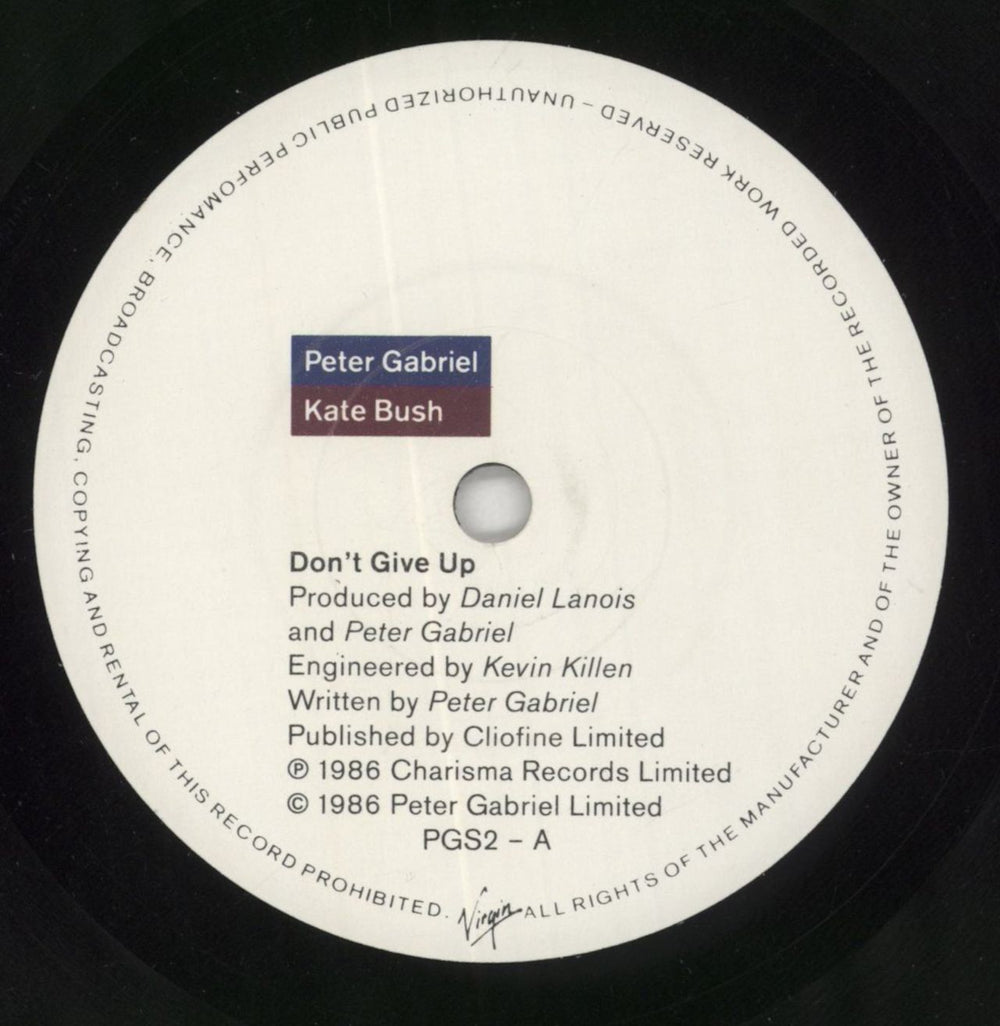Peter Gabriel Don't Give Up UK 7" vinyl single (7 inch record / 45) GAB07DO43152