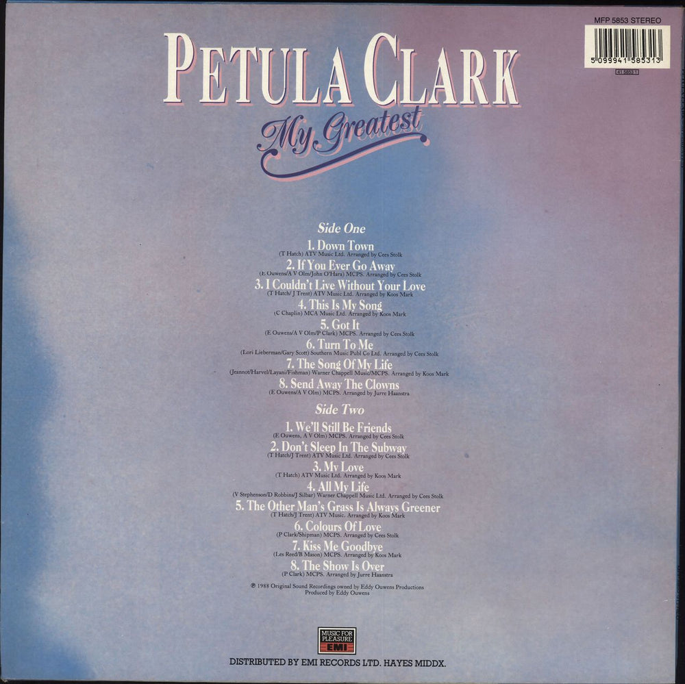 Petula Clark My Greatest UK vinyl LP album (LP record) 5099941585313