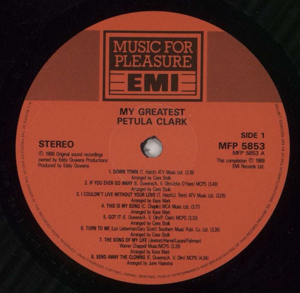 Petula Clark My Greatest UK vinyl LP album (LP record) PTCLPMY707681