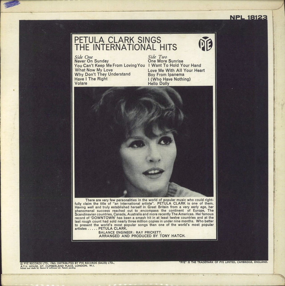 Petula Clark The International Hits UK vinyl LP album (LP record)