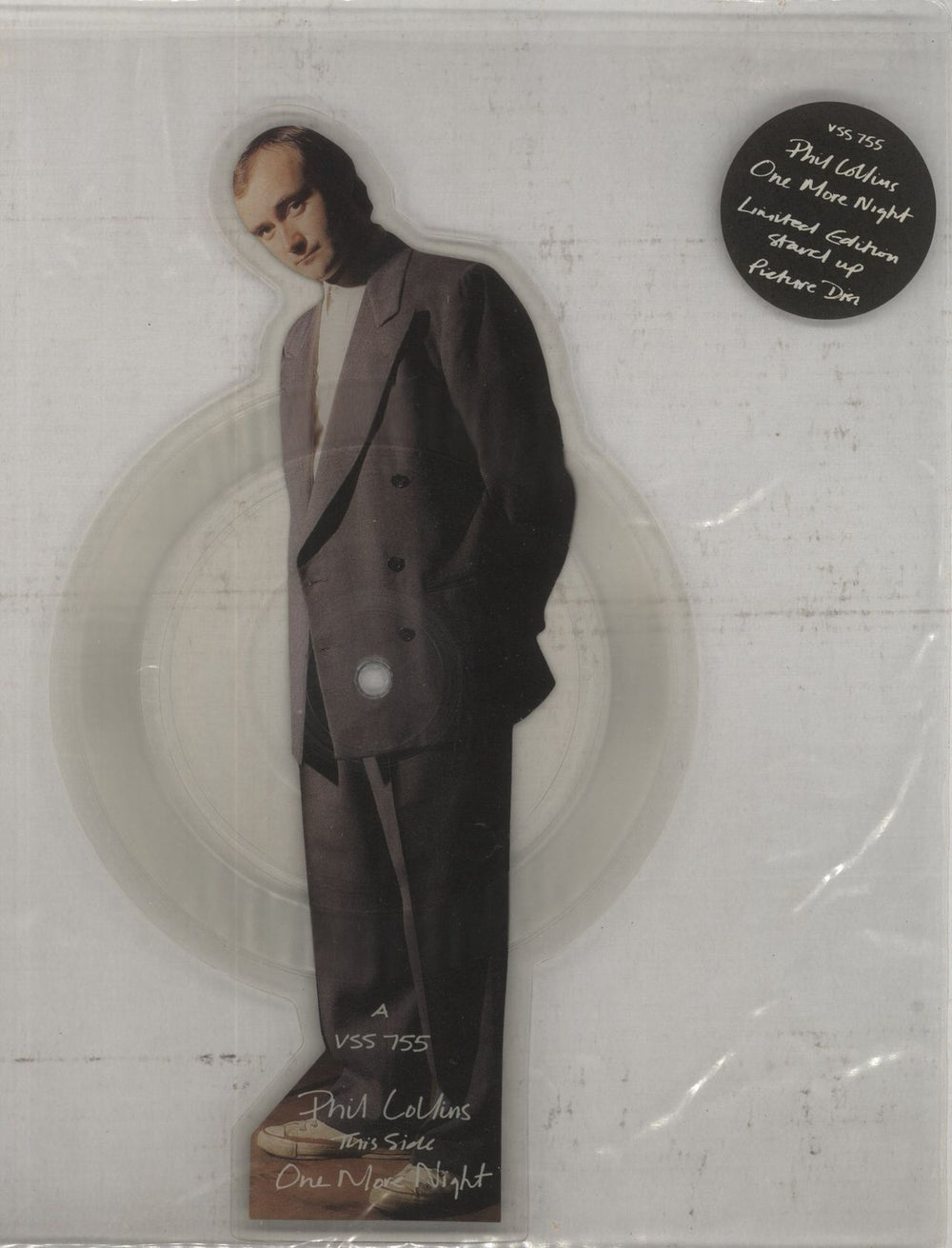 Phil Collins One More Night + Plinth UK shaped picture disc (picture disc vinyl record) VSS755