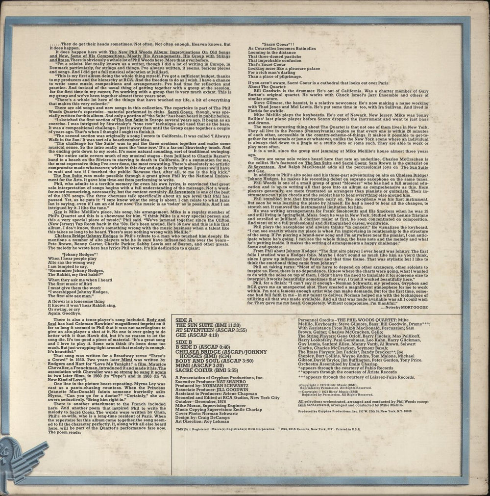 Phil Woods The New Phil Woods Album US vinyl LP album (LP record)