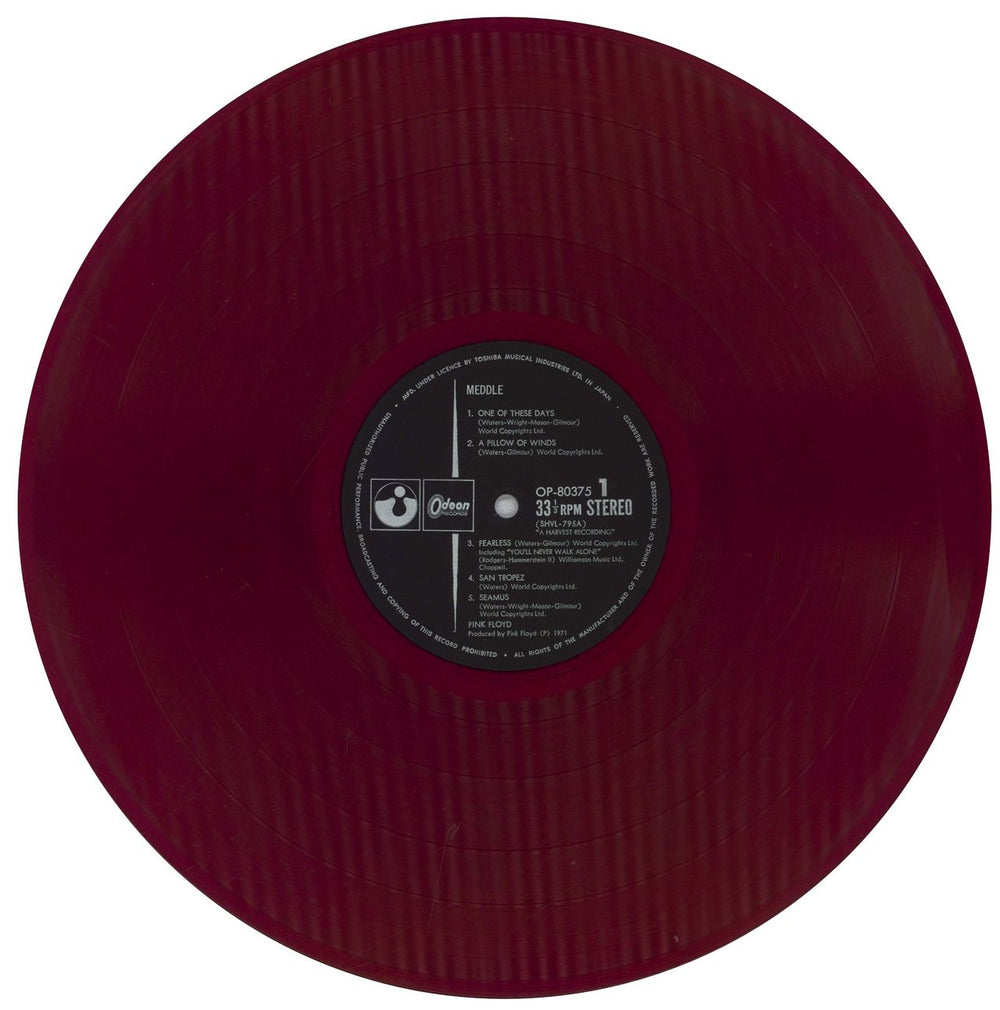 Pink Floyd Meddle - Red Vinyl + Obi Japanese Vinyl LP — RareVinyl.com