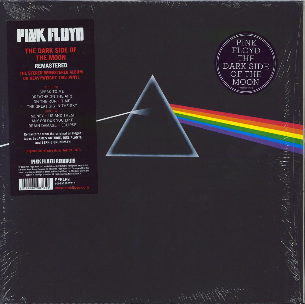 Pink Floyd The Dark Side Of The Moon - Remastered + Shrink UK vinyl LP album (LP record) PFRLP8