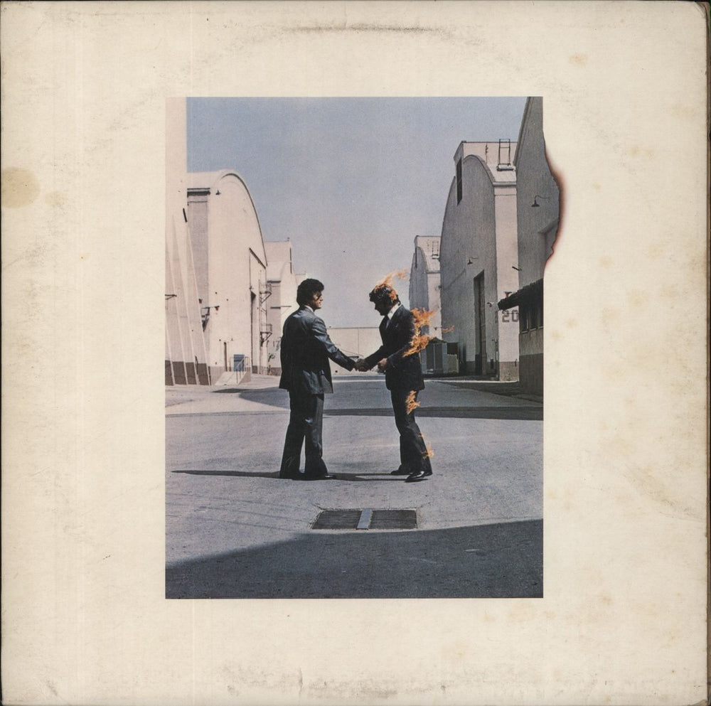 Pink Floyd Wish You Were Here - 1st + postcard - VG UK vinyl LP album (LP record) SHVL814