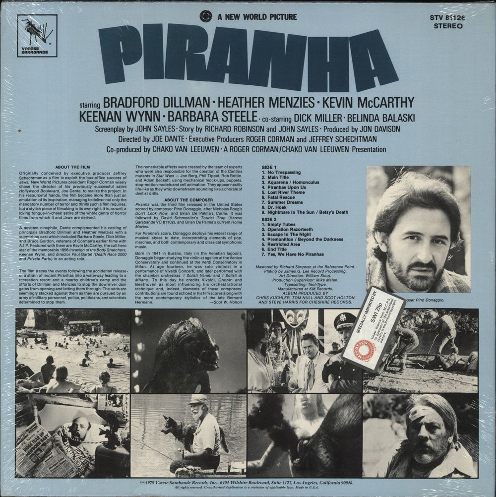 Pino Donaggio Piranha US vinyl LP album (LP record)