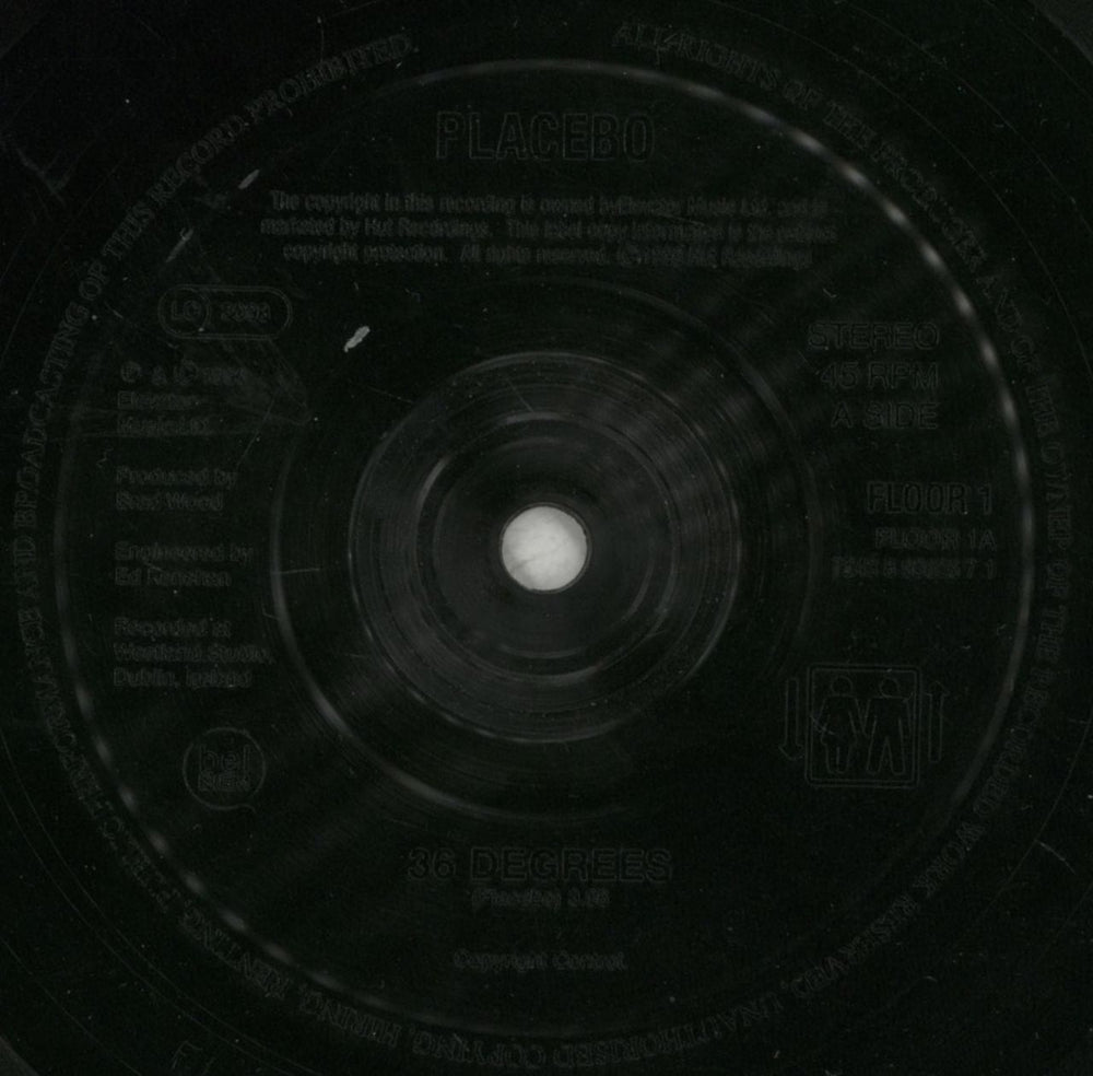 Placebo 36 Degrees - VG UK 7" vinyl single (7 inch record / 45) CEB07DE869853
