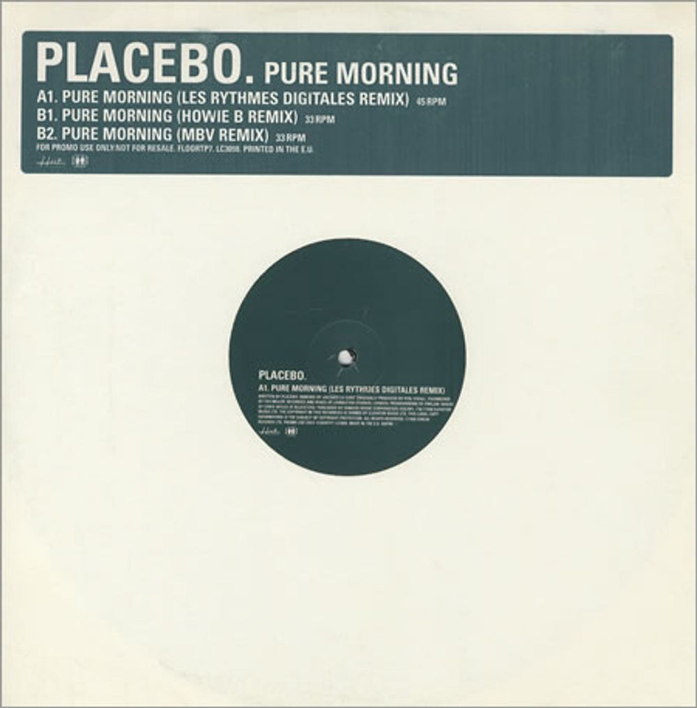 Placebo Pure Morning UK Promo 12" vinyl single (12 inch record / Maxi-single) FLOORTP7