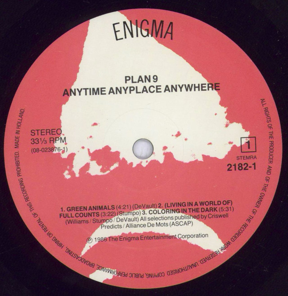 Plan 9 Anytime Anyplace Anywhere Dutch vinyl LP album (LP record) 5NBLPAN832468