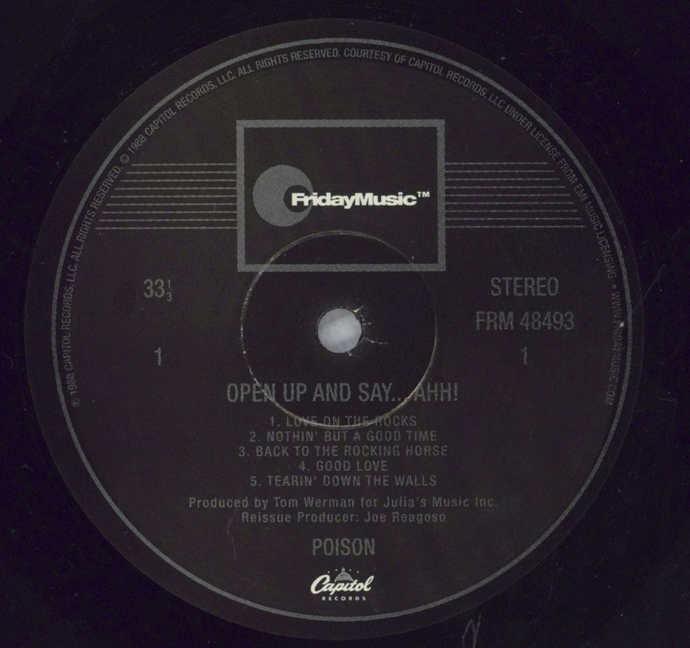 Poison Open Up And Say...Ahh! UK vinyl LP album (LP record) POILPOP825204