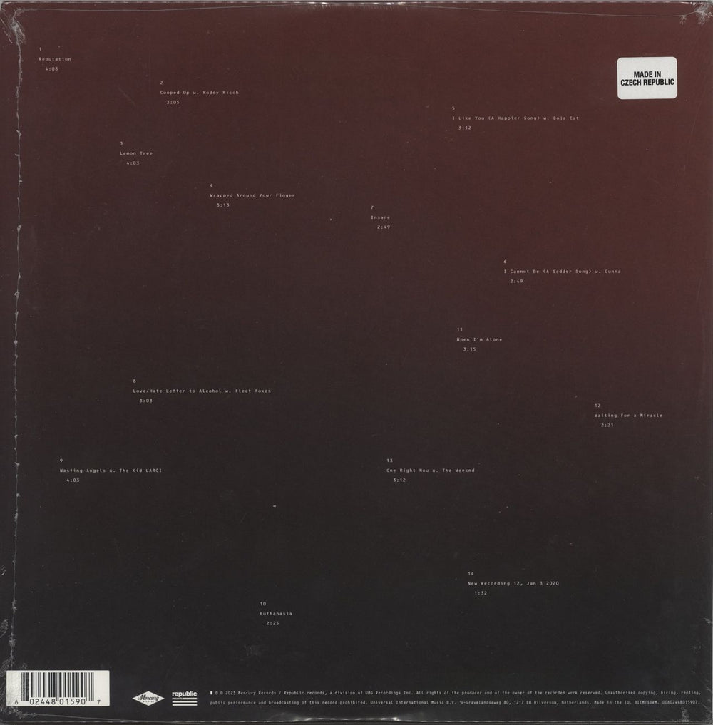 Post Malone Twelve Carat Toothache - Silver Vinyl - Sealed US 2-LP vinyl record set (Double LP Album) 602448015907