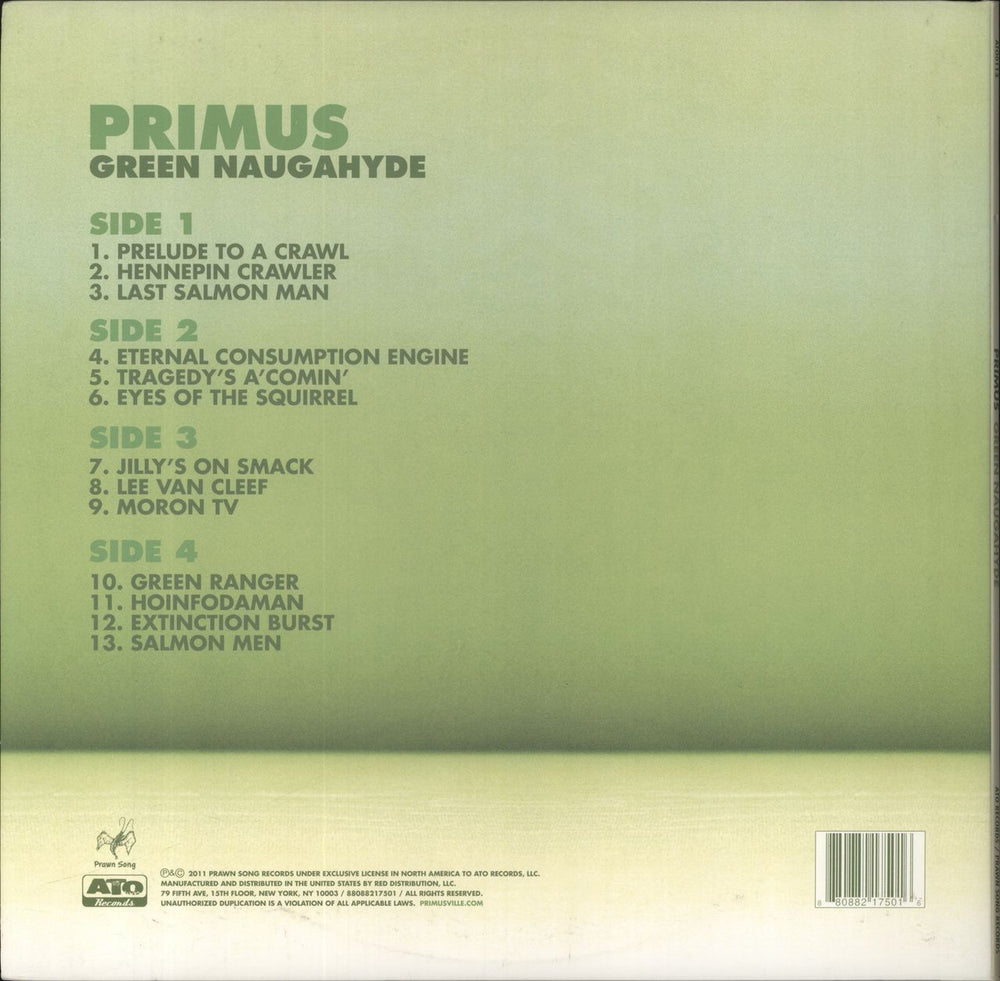 Primus Green Naugahyde - Transparent Green Vinyl + CD US 2-LP vinyl record set (Double LP Album) 880882175016