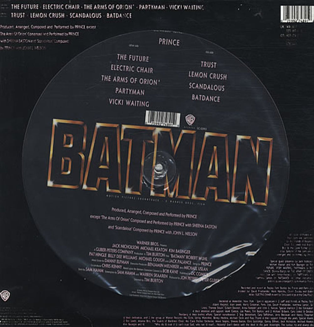 Prince Batman UK picture disc LP (vinyl picture disc album) PRIPDBA03389