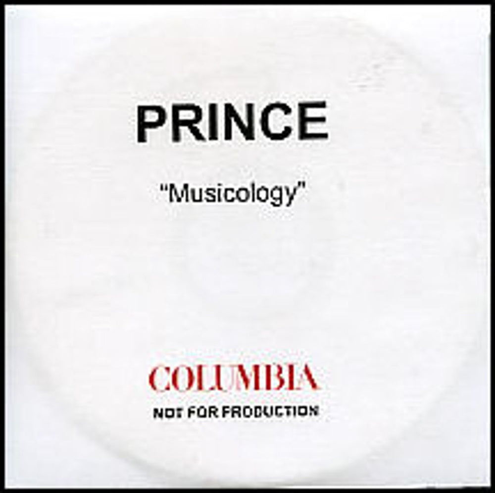 Prince Musicology UK Promo CD-R acetate CD-R