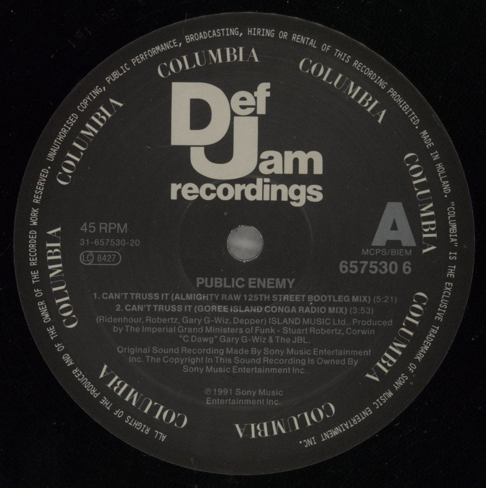Public Enemy Can't Truss It UK 12" vinyl single (12 inch record / Maxi-single) PUB12CA82535