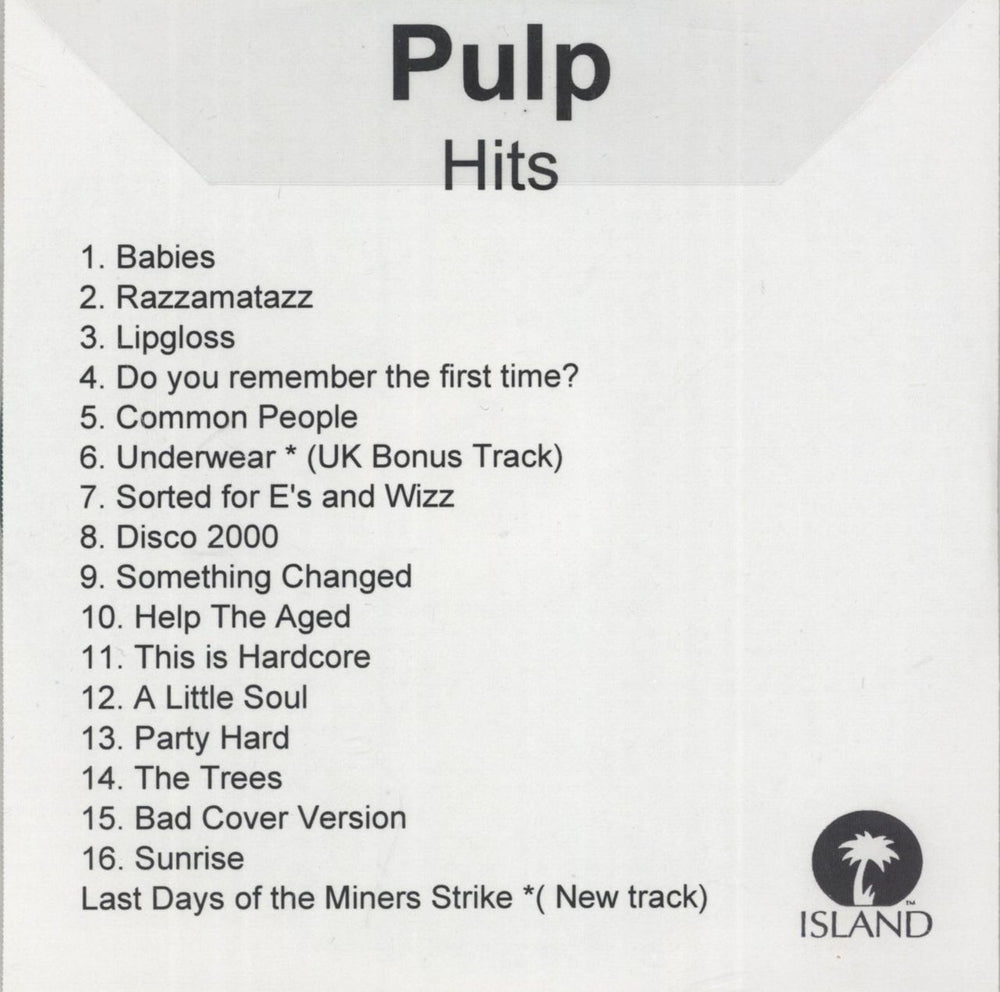 Pulp Hits [UK Version] - CD-R UK Promo CD-R acetate
