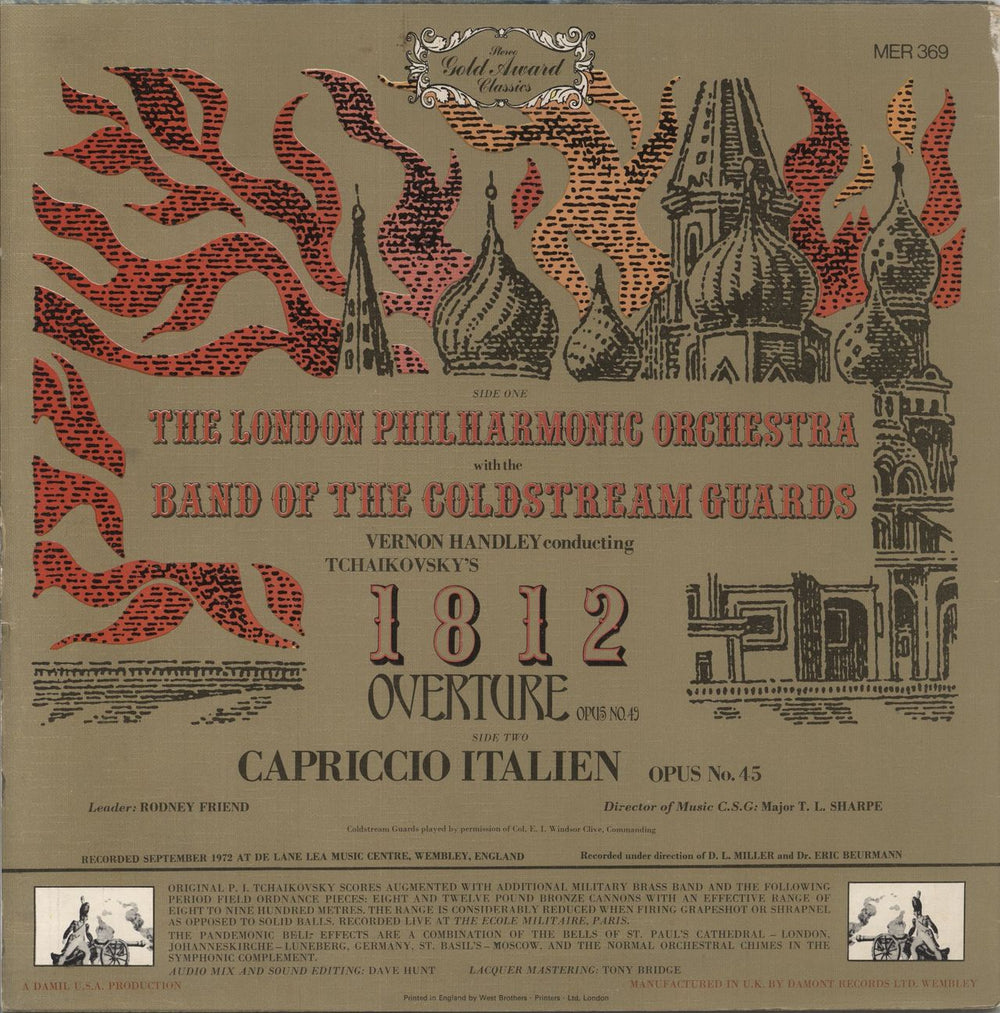 Pyotr Ilyich Tchaikovsky 1812 Overture UK vinyl LP album (LP record)