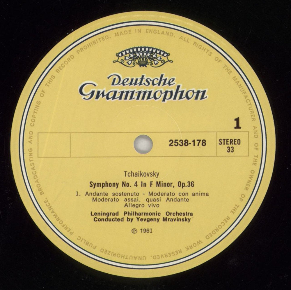 Pyotr Ilyich Tchaikovsky Tchaikovsky: Symphony No. 4 UK vinyl LP album (LP record) T3NLPTC861451
