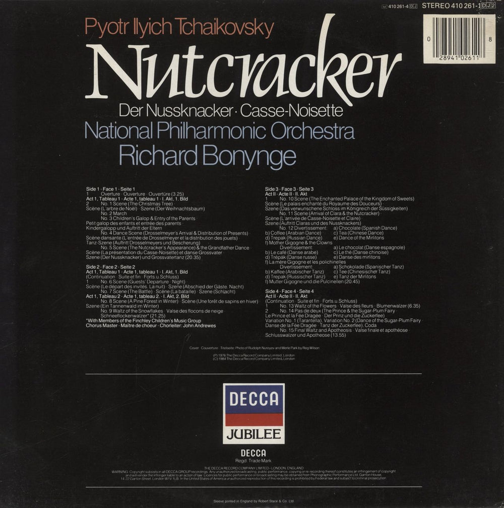 Pyotr Ilyich Tchaikovsky Tchaikovsky: The Nutcracker - Complete Ballet UK 2-LP vinyl record set (Double LP Album)