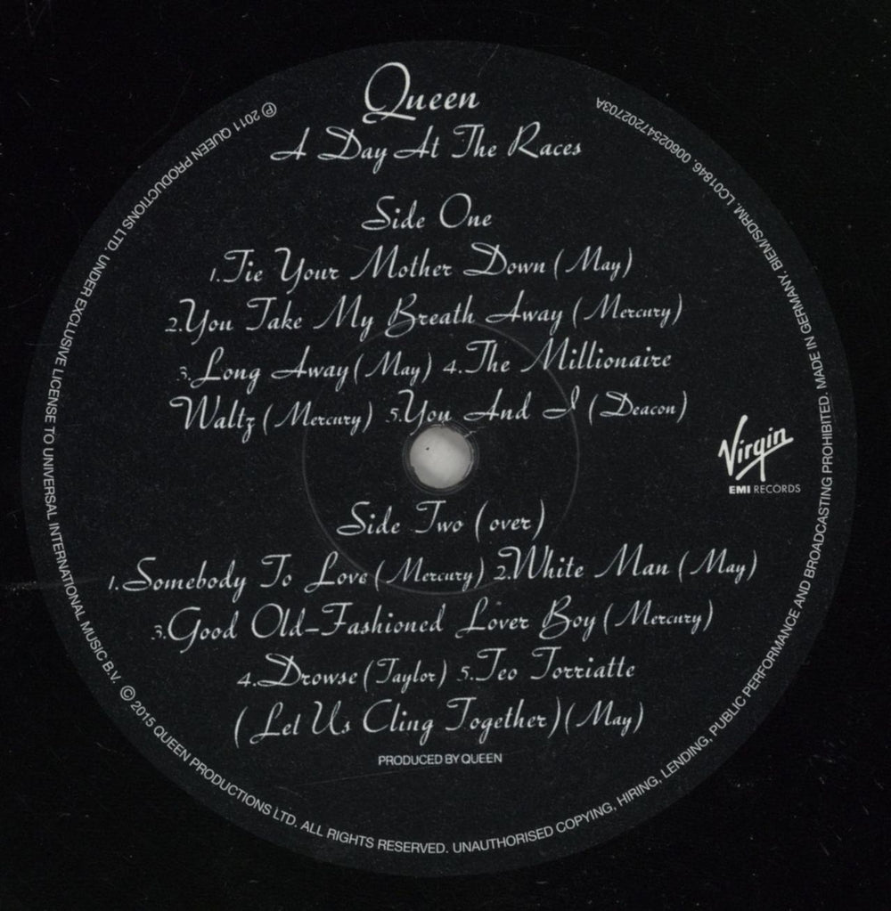 Queen A Day At The Races: Half-Speed Mastered - 180gm Vinyl - Shrink UK vinyl LP album (LP record) QUELPAD876514