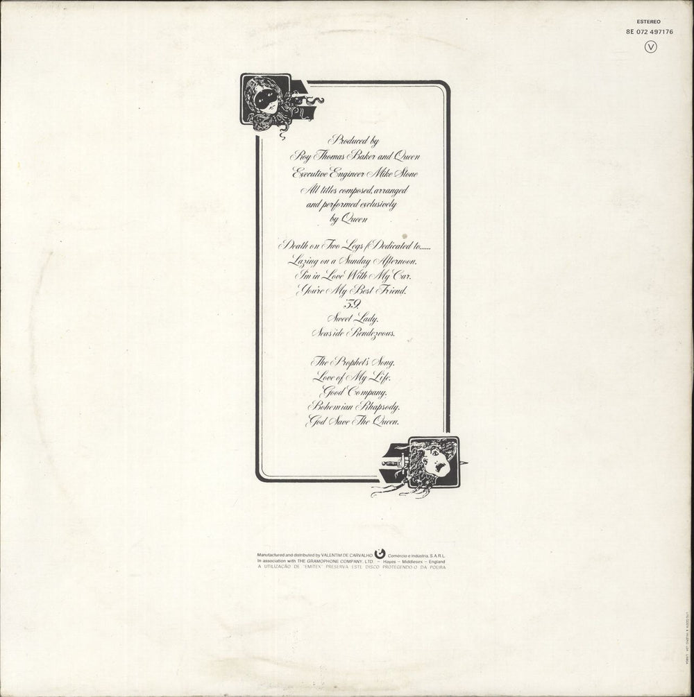 Queen A Night At The Opera Portuguese vinyl LP album (LP record)