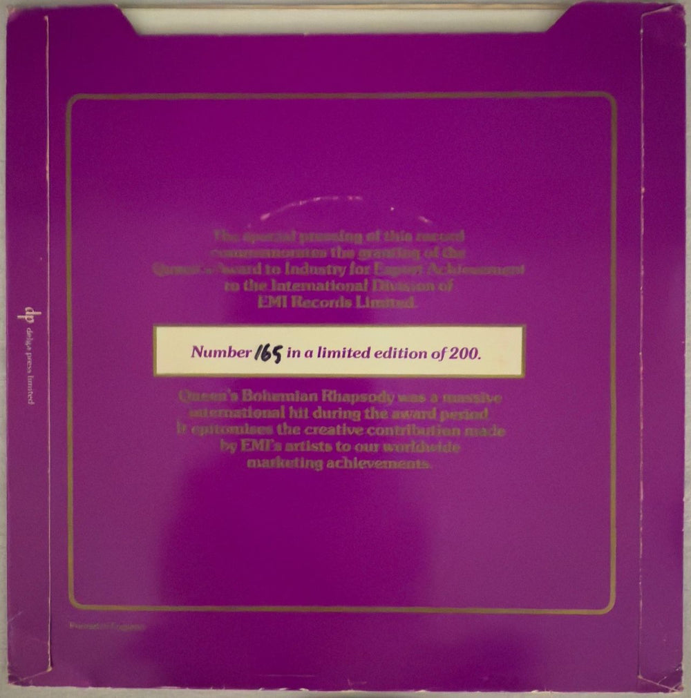 Queen Bohemian Rhapsody - Blue Vinyl # 165 UK 7" vinyl single (7 inch record / 45)