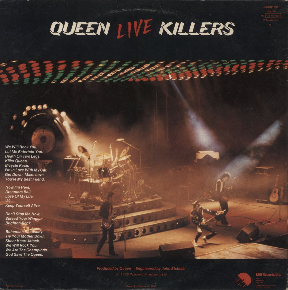 Queen Live Killers - VG UK 2-LP vinyl record set (Double LP Album)