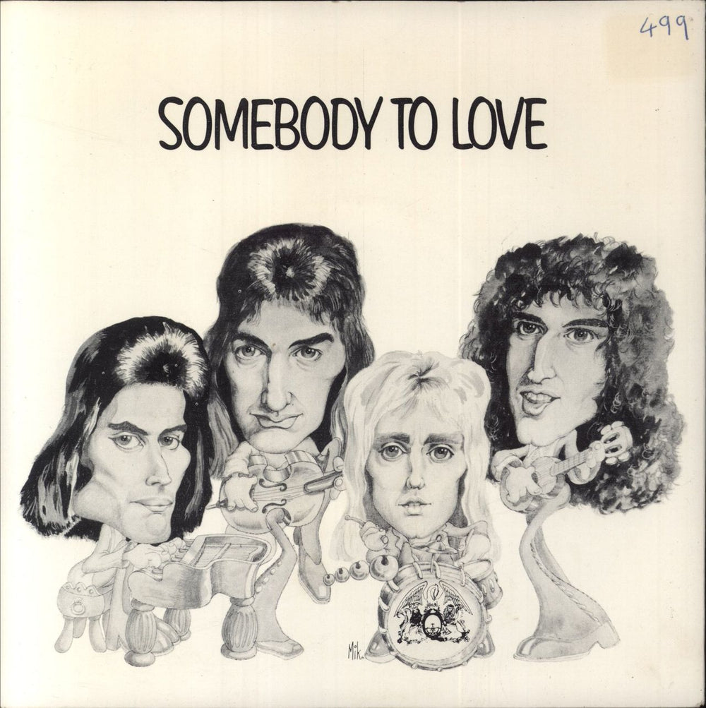 Queen Somebody To Love - P/S - EX UK 7" vinyl single (7 inch record / 45) EMI2565