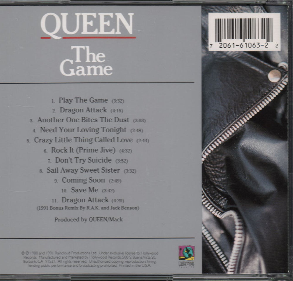 Queen The Game US CD album (CDLP) QUECDTH647036