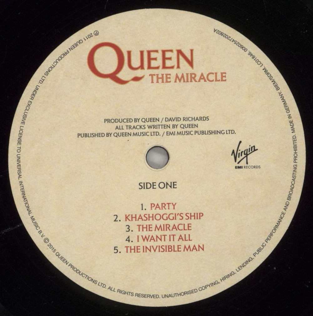 Queen The Miracle - 180 Gram UK vinyl LP album (LP record) QUELPTH876535